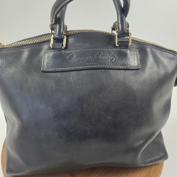 Dooney & Bourke Florentine Satchel Bag Womens Medium Black Leather Zip Top Purse - Picture 5 of 16